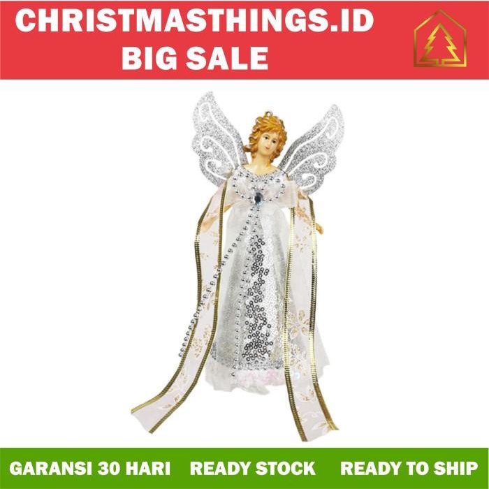 Topper hiasan pohon natal malaikat angel