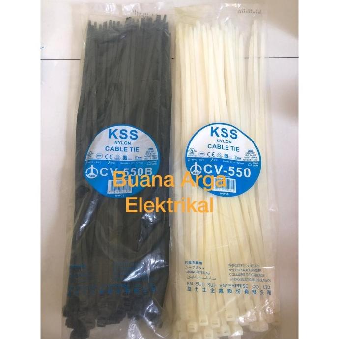 

Kabel Ties CV-550 CV 550 x 8 KSS Warna Putih/Hitam @100pcs CV550