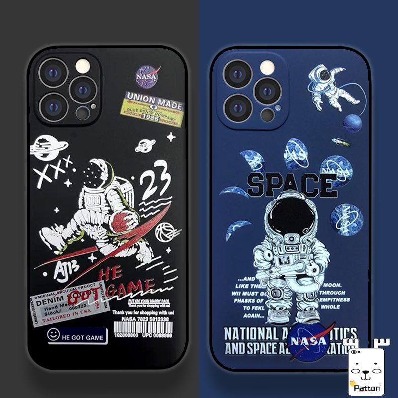 Astronaut NASA Case IPhone 6 6s 7 8 Plus 11 12 13 XR Xs Max 13 12 11 Pro Max Silicon Soft Luar Angka