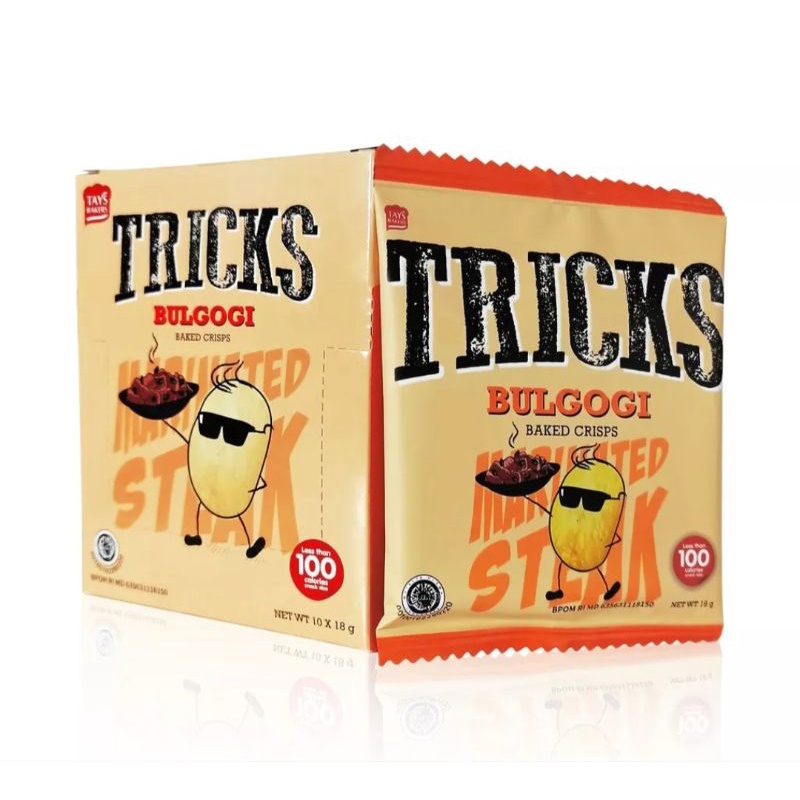 

TRICKS CRISPY BULGOGI BISKUIT KENTANG PANGGANG, 1BOX ISI 10SACHET