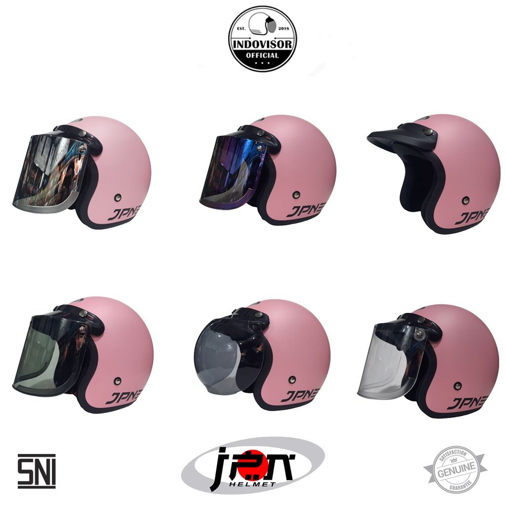 Helm JPN Warna Pink Pastel Doff