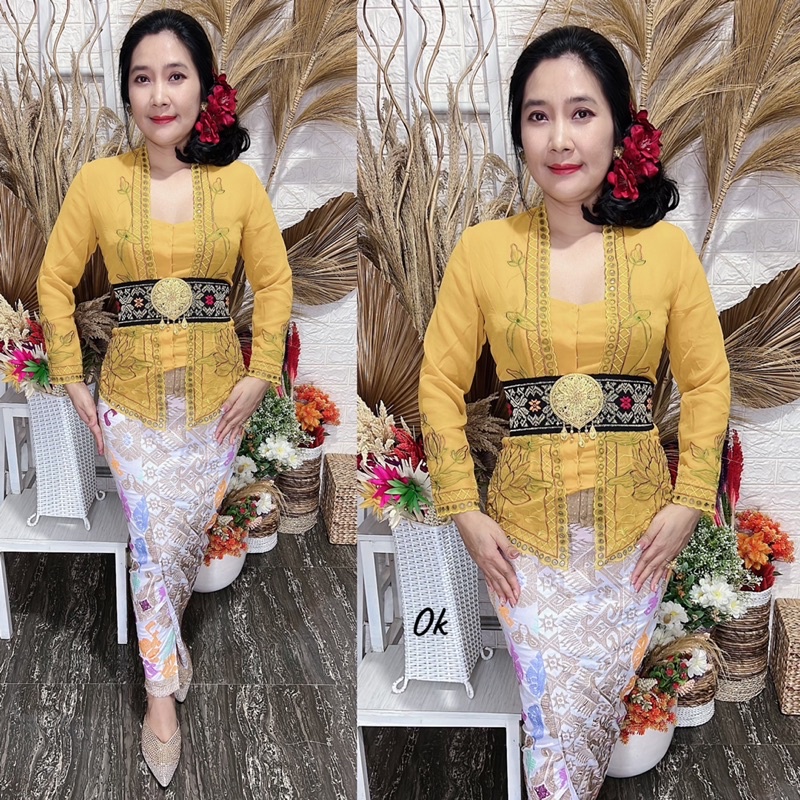 kebaya jadi bordir motif lotus