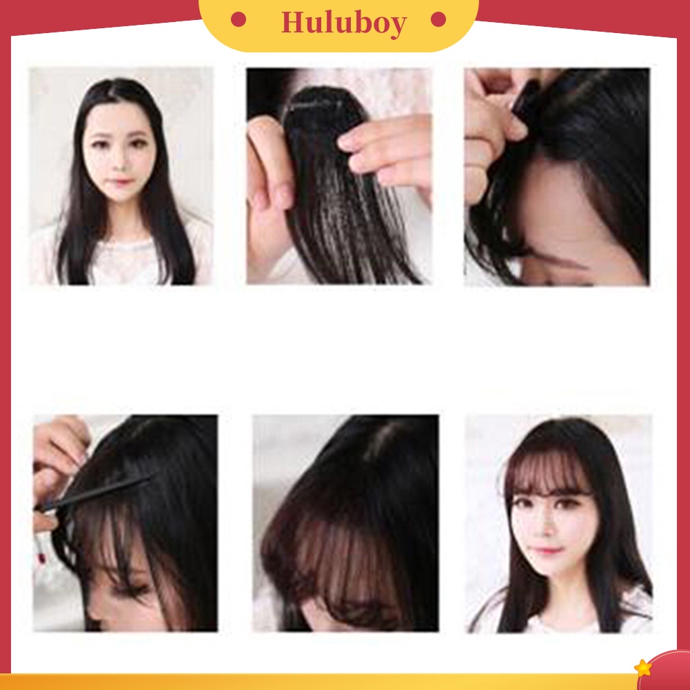 Rambut Poni Extension Klip On Mini Tipis 4 Warna Untuk Wanita