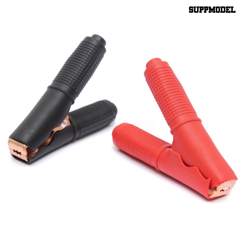[Dekorasi] 2pcs Merah+Hitam Test Kendaraan Mobil Alligator Buaya Alat Jepit