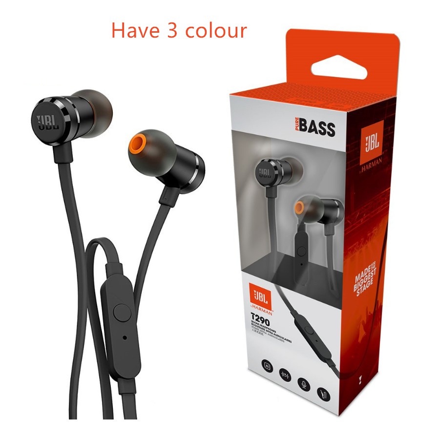 T290 HIFI Earphone Kabel Stereo Headset Deep Bass 3.5mm HIFI Dengan Mikrofon