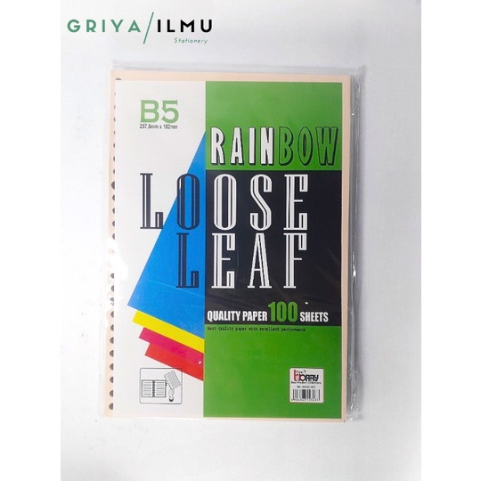 

Loose Leaf B5 Rainbow 100 Sheet (007024)