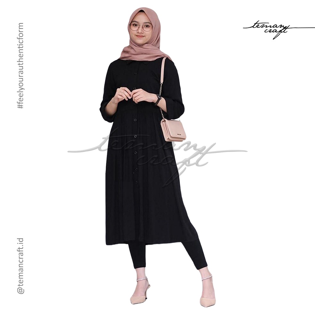 Baju Atasan Wanita - Teman Afifah Tunik Polos Rayon Uniqlo Premium