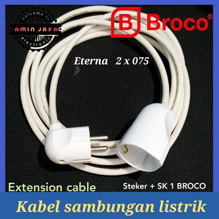 Kabel Sambungan Listrik/Kabel Eterna + Broco 1 Lubang