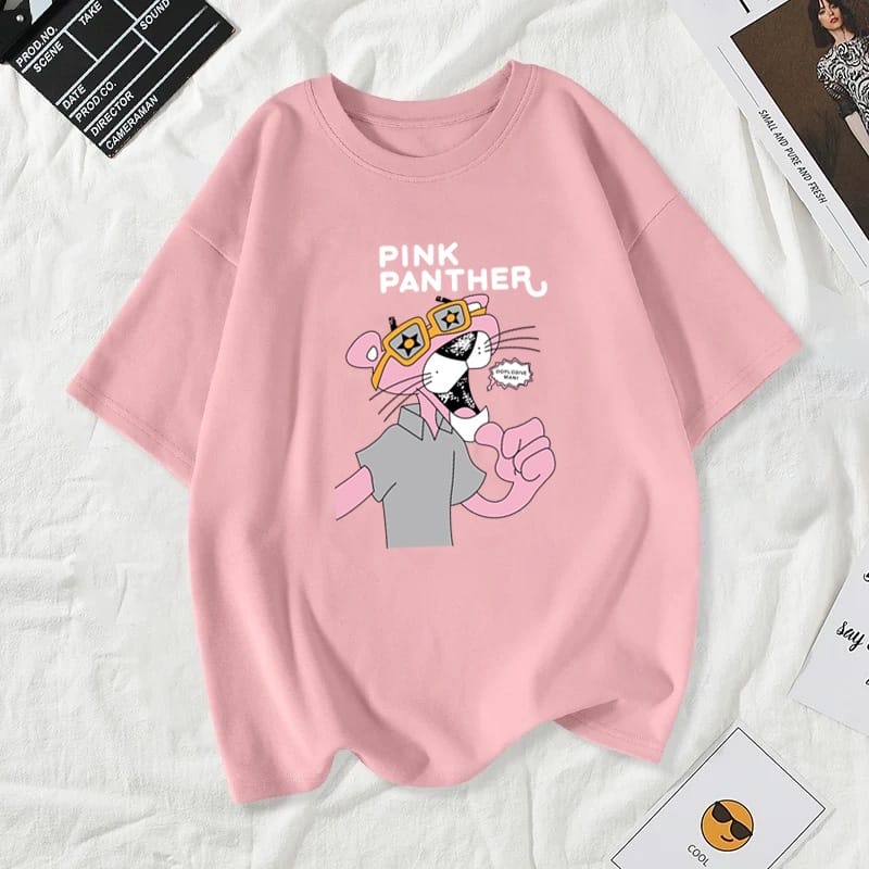 MYSTIQUE.ID-BAJU KAOS PI*NK PAN*THER T-SHIRT LUCU DAN AESTHETIC
