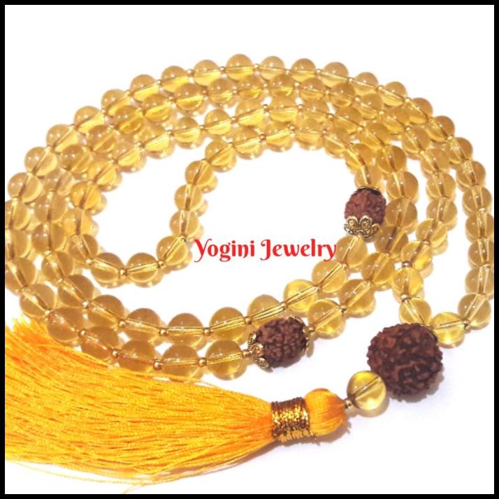 Promo Tasbih Batu Citrine Natural 8Mm / Kalung Yoga / Japa Mala Batu Citrine
