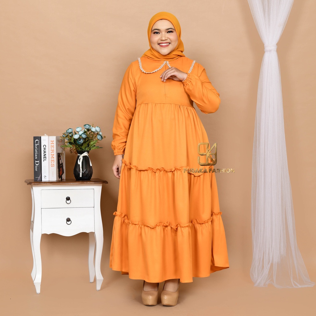 BELA MAXY Gamis perempuan dewasa jumbo pakaian muslim wanita bigsize muat sampai 80kg+ ada size fashion muslimah terbaru long dress kekinian modern murahberkualitas warna putih hitam merah bata hijau army lilac kuning lemon mustard broken white dusty moca