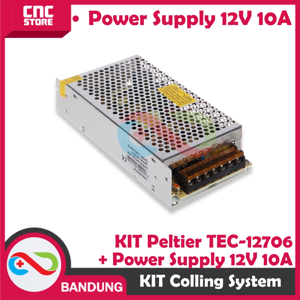 COOLING SYSTEM KIT PELTIER TEC-12706 WITH POWER SUPPLY 12V 10A