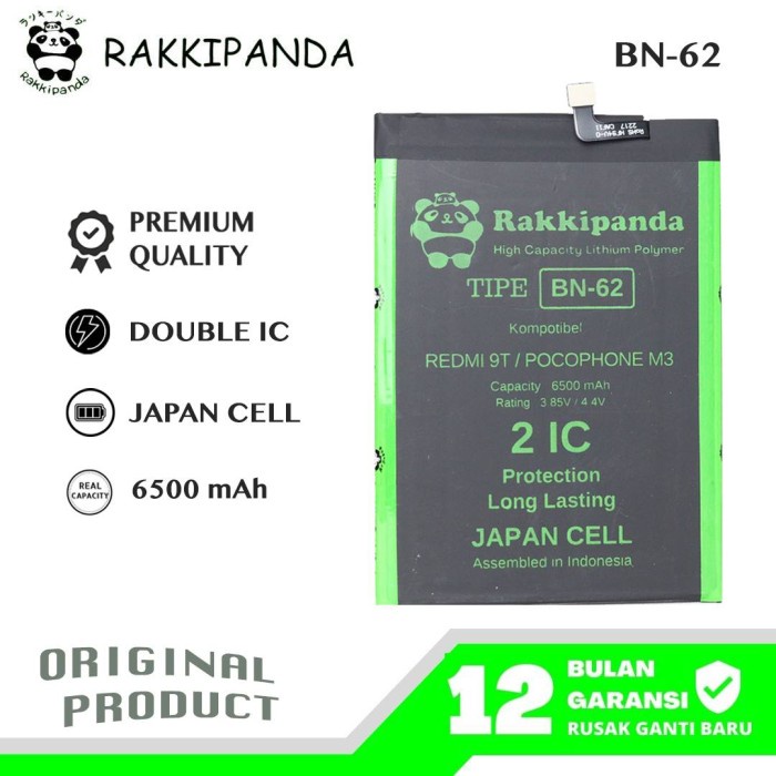RAKKIPANDA BATERAI BN62 FOR REDMI 9T / POCOPHONE M3