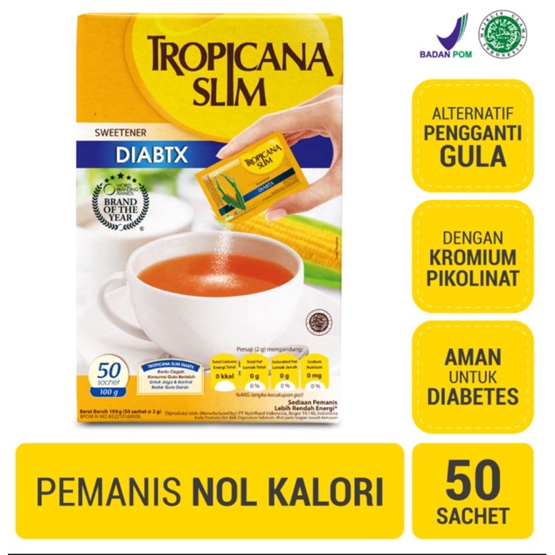 

Tropicana Slim Sweetener Diabtx 50 Sachet - Pemanis untuk Diabetesi