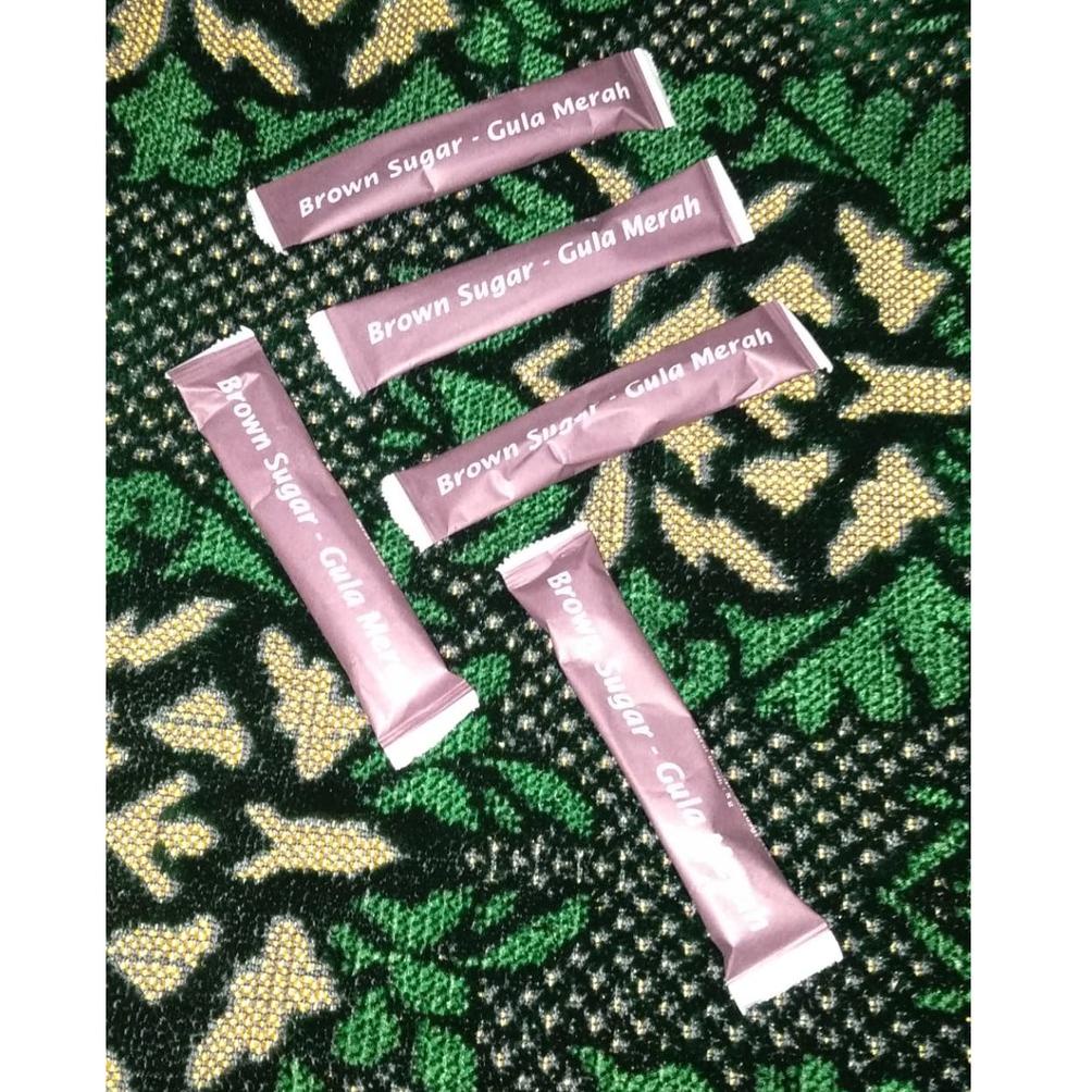 

[KODE 6PYIN] Brown Sugar Sachet / Gula Semut / Gula Merah / Gula Aren Kemasan Stick & Kotak +- 6g, Harga per 100pcs
