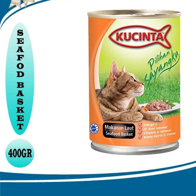 KUCINTA KALENG 400GR SEAFOOD BASKET MAKANNA BASAH KUCING