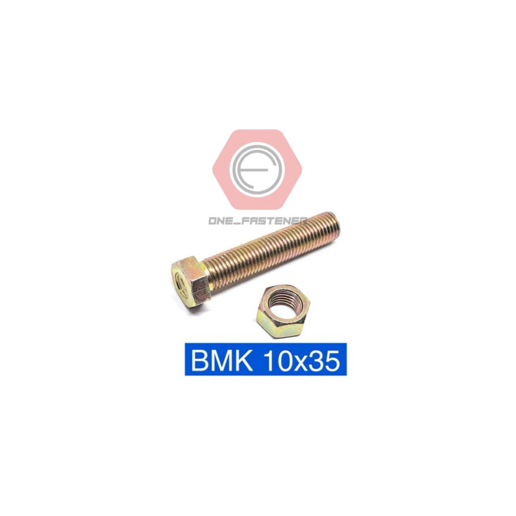 Baut Mur M10x35 Kuning M10 Kunci 14 BMK 3.5cm 10x35 10mm