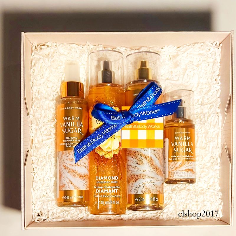 BBW WARM VANILLA SUGAR GIFT SET BATH &amp; BODY WORKS PAKET KADO BIRTHDAY HAMPERS