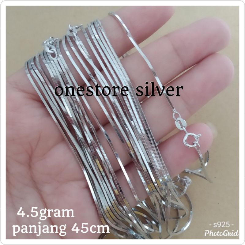 KALUNG KASANDRA 4.5GRAM 45CM PERAK ASLI 925 LAPIS MAS PUTIH