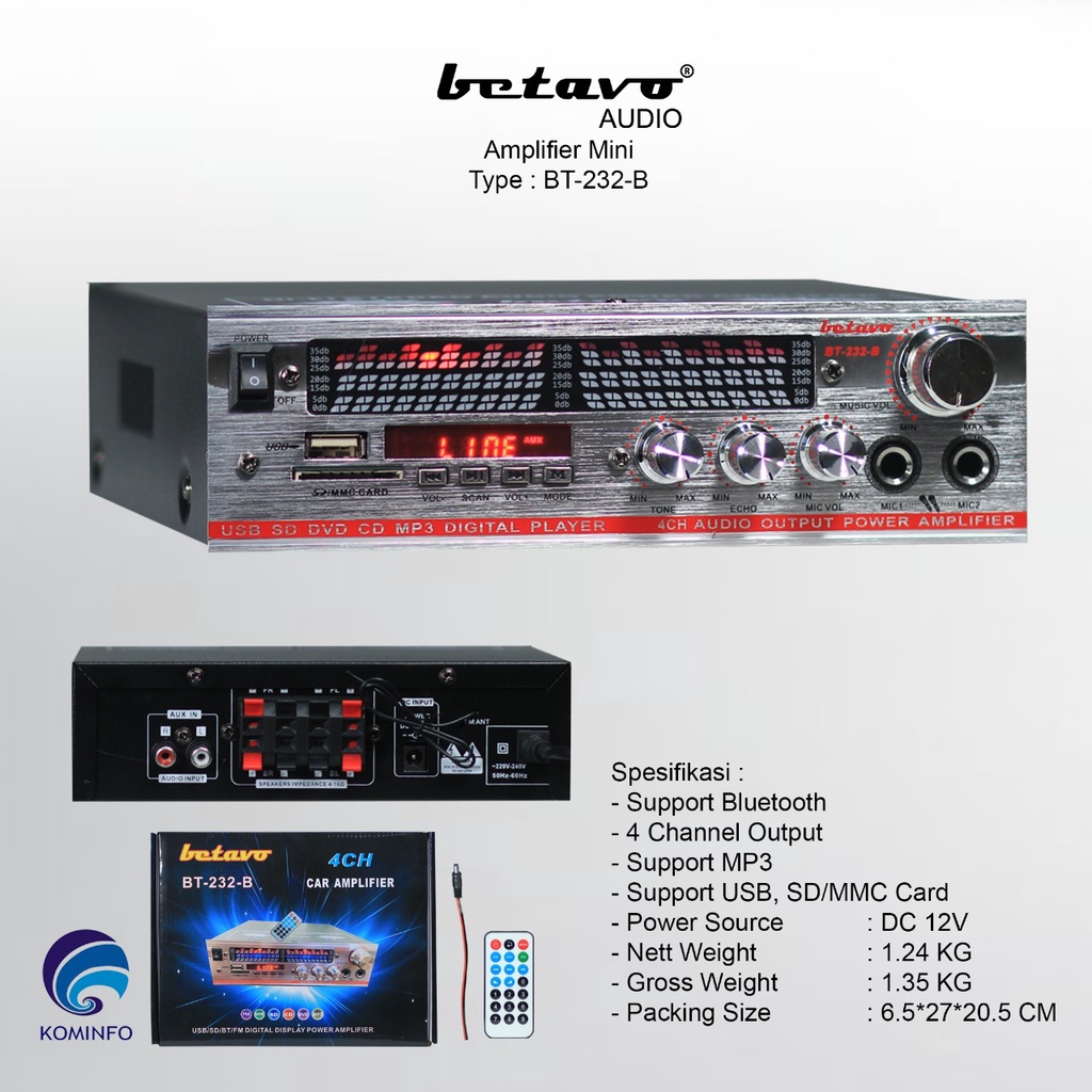 Mini Amplifier Betavo BT-232 B