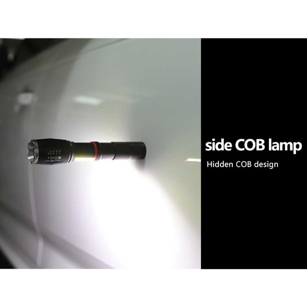 Senter LED Torch Cree Super Terang Xml-T6 8000 Lumens COB Anti Air Jarak Jauh TaffLED