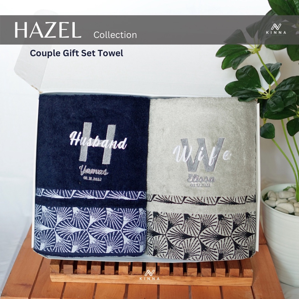 Kinna Gift - Hazel - Gift Handuk Couple Custom Bordir (Couple Towel)