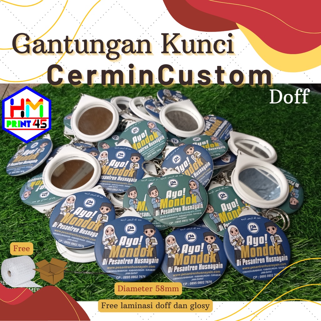 Gantungan kunci cermin 58mm Termurah