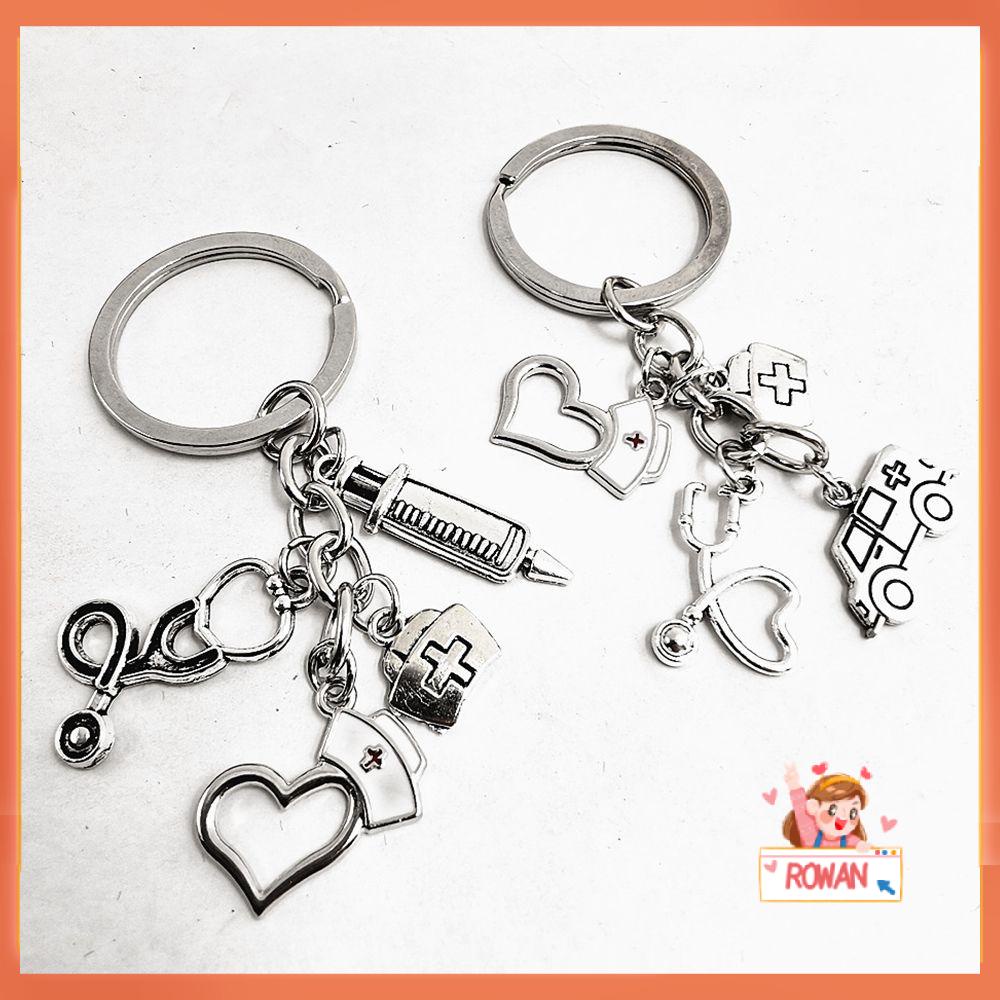 R-flower Nurse Box Hadiah Sarjana Keyring Perhiasan Jarum