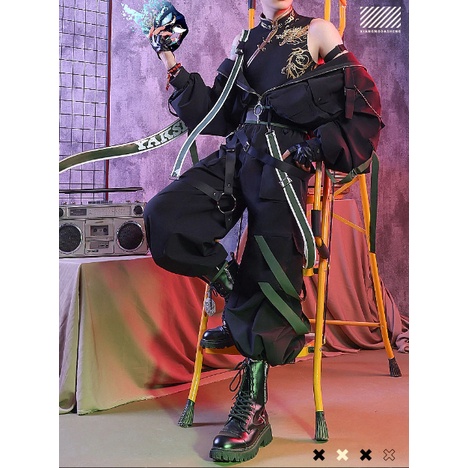 Game Genshin Impact Xiao Doujin Cosplay Costume Genshin Impact Xiao Doujin Black Suit Christmas