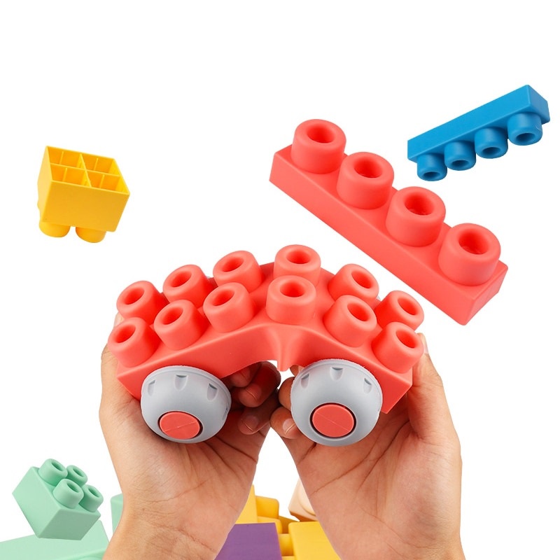 Soft Rubber Building Block Silicon BPA Free Block Mainan Anak Balok Mainan Anak Mainan Karet Mainan Montessori Anak