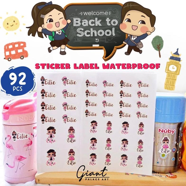 

BISA COD [GIANTPALACE] 92PCS STICKER LABEL NAMA ANAK WATERPROOF OILPROOF AWET TAHAN LAMA STIKER BUKU ANAK BACK TO SCHOOL