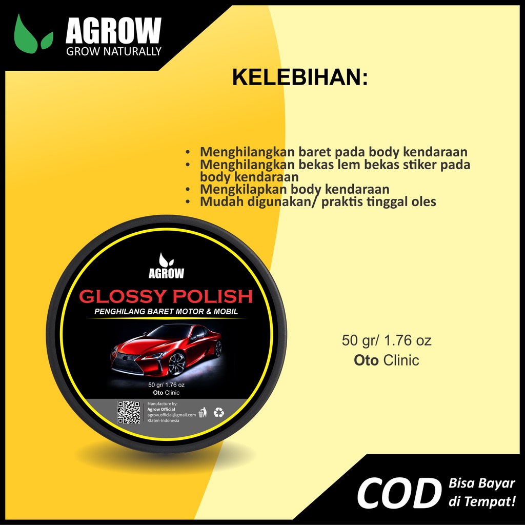 Kompon Penghilang Baret Mobil Motor Helm Glossy Polish Rubbing Compound By Agrow