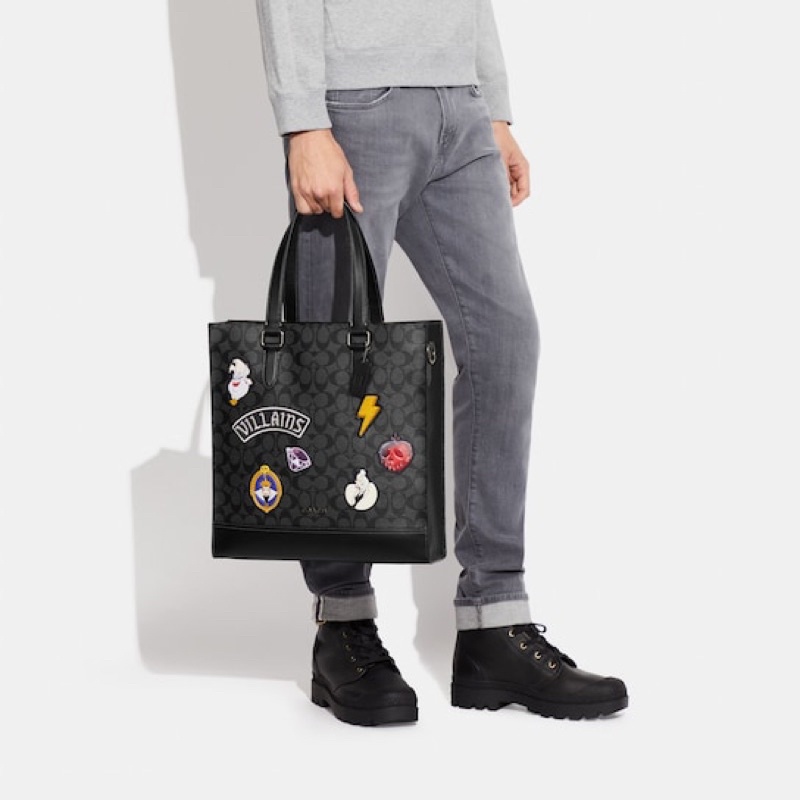 Coach Disney x Coach Graham Structured Tote In Signature Canvas With Patches (CC559)