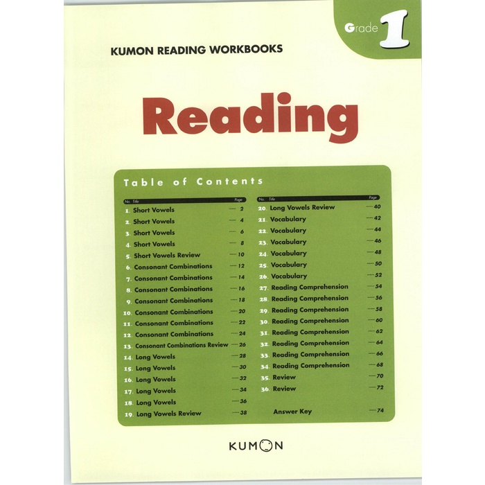 BUKU ANAK - KUMON - GRADE 1 READING