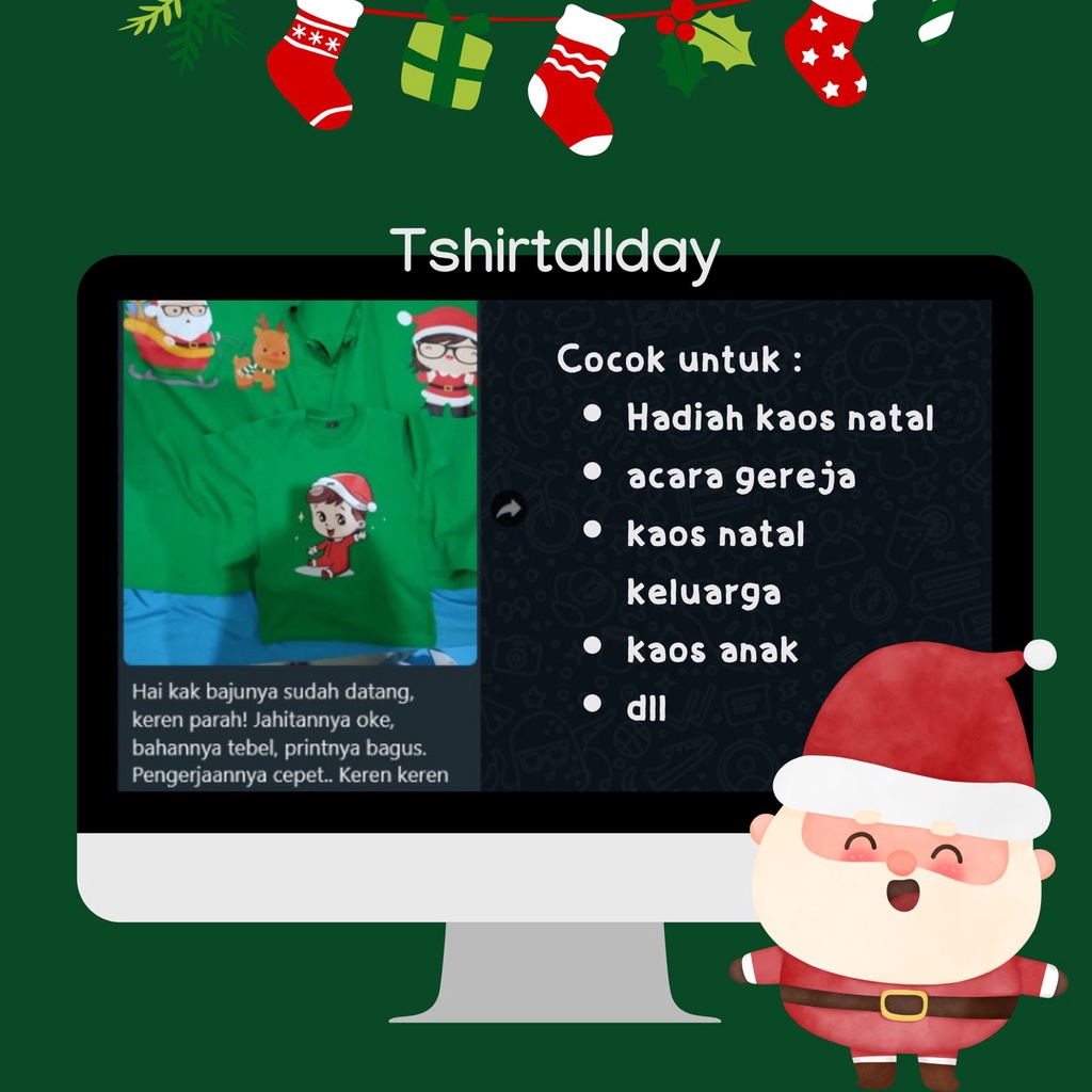 BAJU KAOS NATAL COUPLE KELUARGA ACARA CHRISTMAS HADIAH