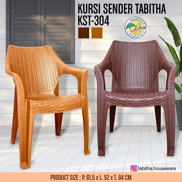 NEW Tabitha [Instant] Kursi Santai Plastik / Kursi Outdoor / Kursi Cafe / Bangku Plastik -