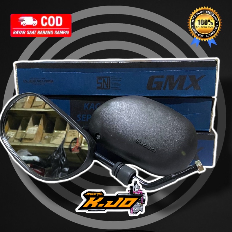 Spion SHOGUN 125 SMASH SATRIA DRAT 12 GAGANG BLACK Model Standart LOGO SUZUKI