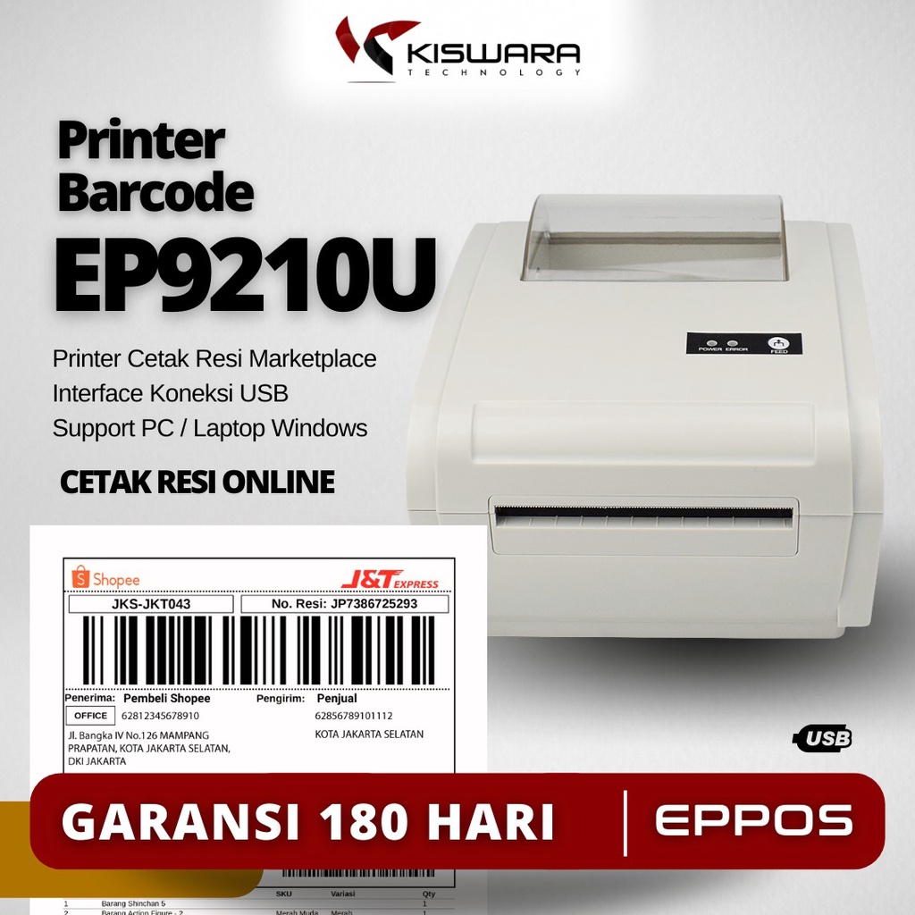 Printer Barcode Thermal EPPOS EP9210U (USB)