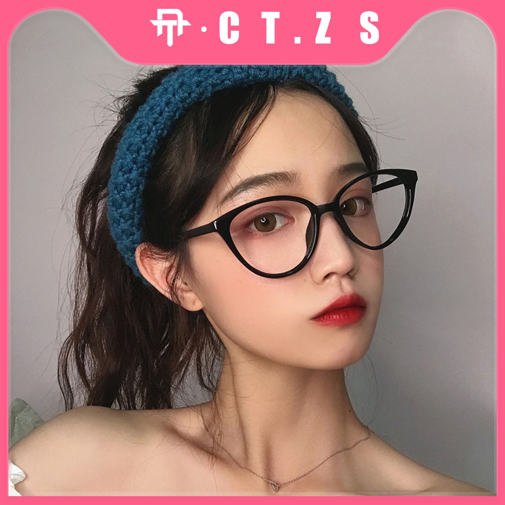 【CT】2 In 1 Kacamata lensa photocromic anti Korea Wanita Kacamata Anti Radiasi Wanita Fashion Cat Eye Eyeglasses