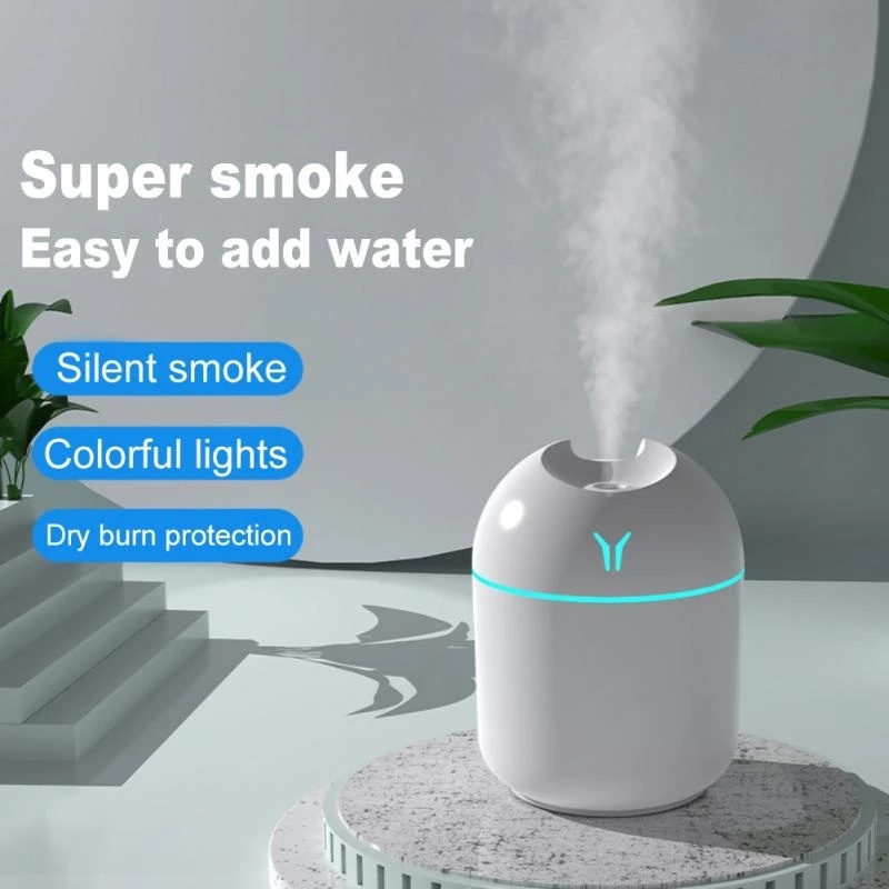 250ml Humidifier Mini Portable Ultrasonic Aroma Essential Oil Diffuser Pengharum Ruangan USB Charging Humidifier Mist Maker Dengan LED Night Lamp Pelembab Udara Untuk Rumah Mobil Kantor