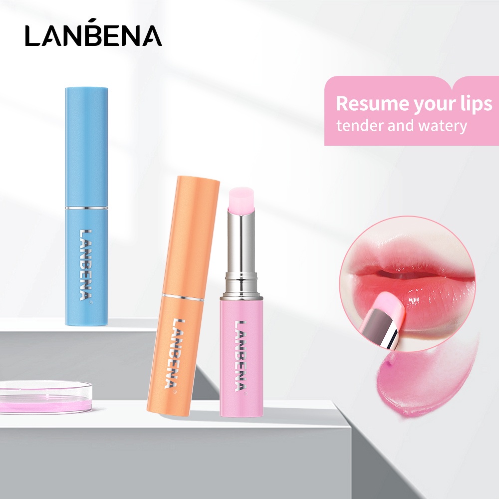 LANBENA Lip Balm Mask Liptint Rose/Orange/Hyaluronic Acid -Melembabkan Alat Pencerah Perawatan Bibir Pelembab Tahan Lama BPOM