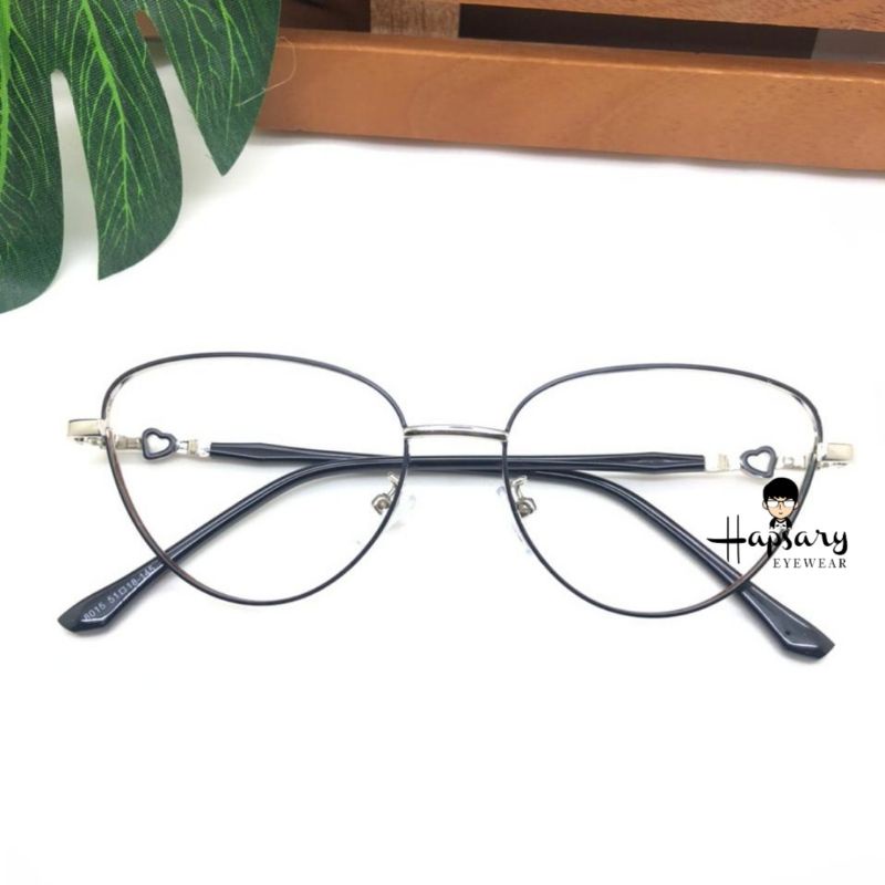 Frame Kacamata Minus &amp; Antiradiasi Wanita Cat eye 8015 Terbaru | Anti UV Photocromic &amp; Bluecromic