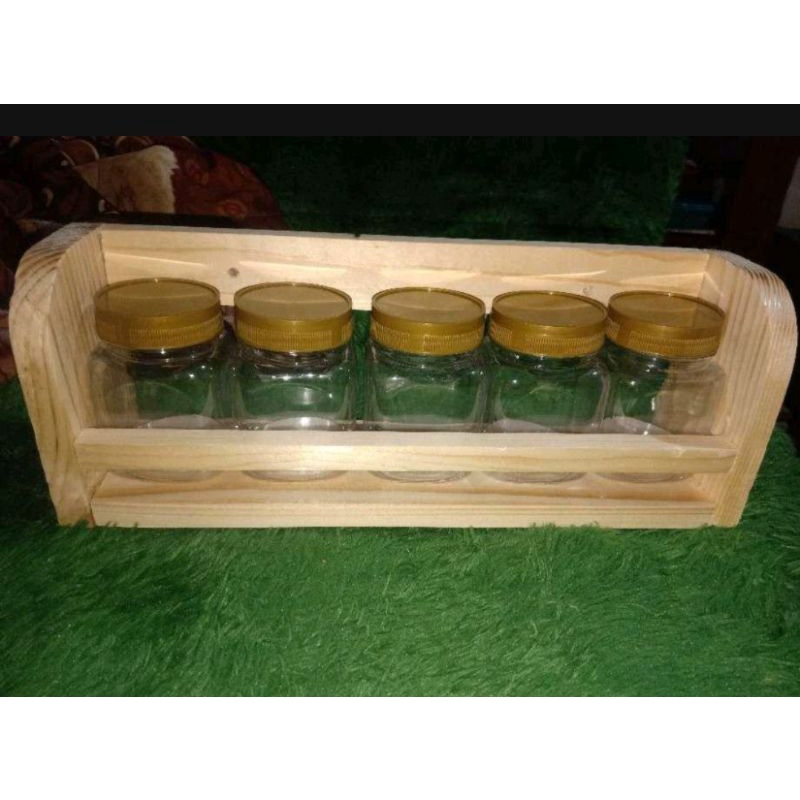 RAK BUMBU MINIMALIS / RAK TOPLES / RAK DINDING KAYU JATI BELANDA