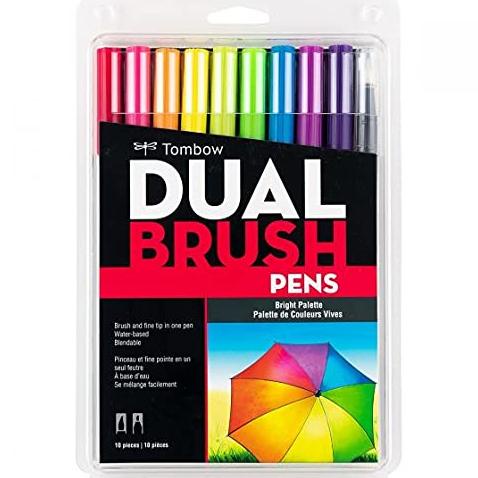 

DUAL BRUSH PENS TOMBOW TERLARISS...,,,,,