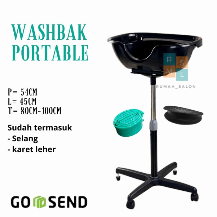 KURSI KERAMAS PORTABLE/WASHBAK PORTABLE/TEMPAT KERAMAS/KURSI SALON