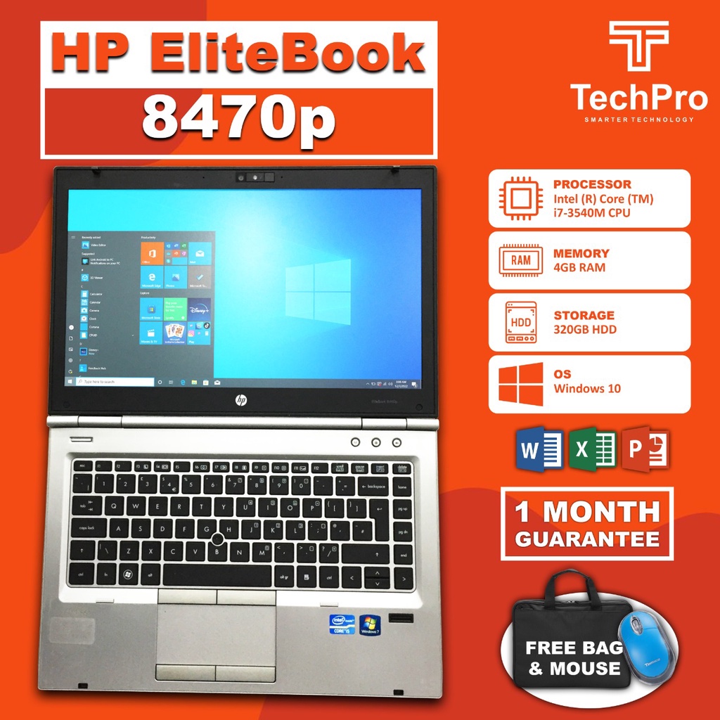 LAPTOP SECOND HP 8470P I7 GEN 3 RAM 4 HDD 320GB BUILT UP SALE