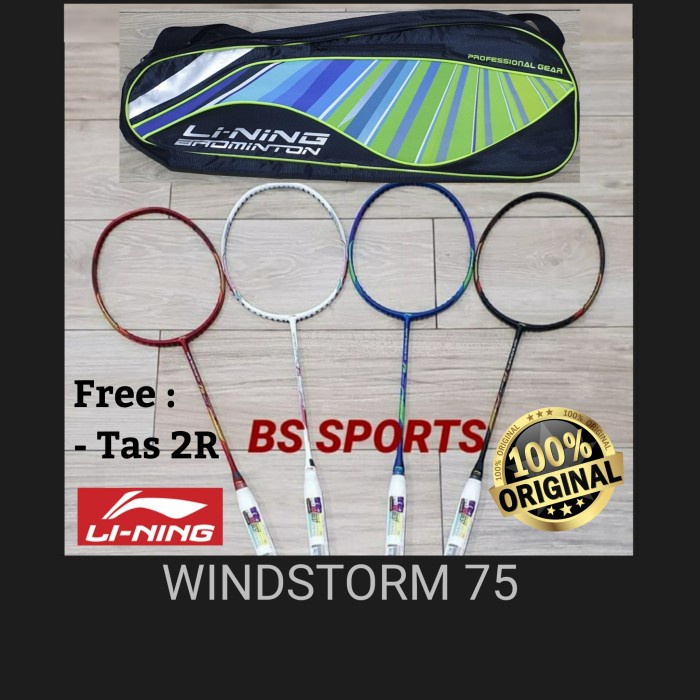 Raket Raket Badminton Raket Lining Windstorm 75 Original