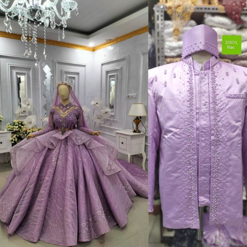 NEW GAUN PASANGAN BAJU PENGANTEN  CRINLONOLIN //  GAUN MEWAH //KEBAYA AKAD/GAUN JUBAH BEREKOR//BAJU PENGANTEN MODREN