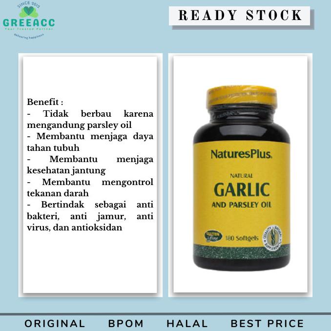 Nature's Plus Natural Garlic and Parsley Oil 180 softgels Natures