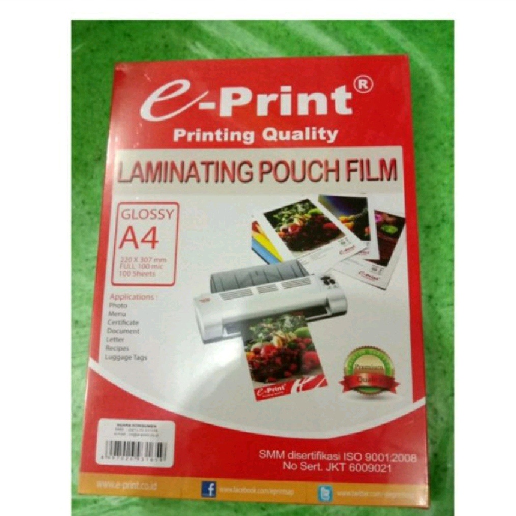 

Plastik Laminating Eprint A4 per Pack